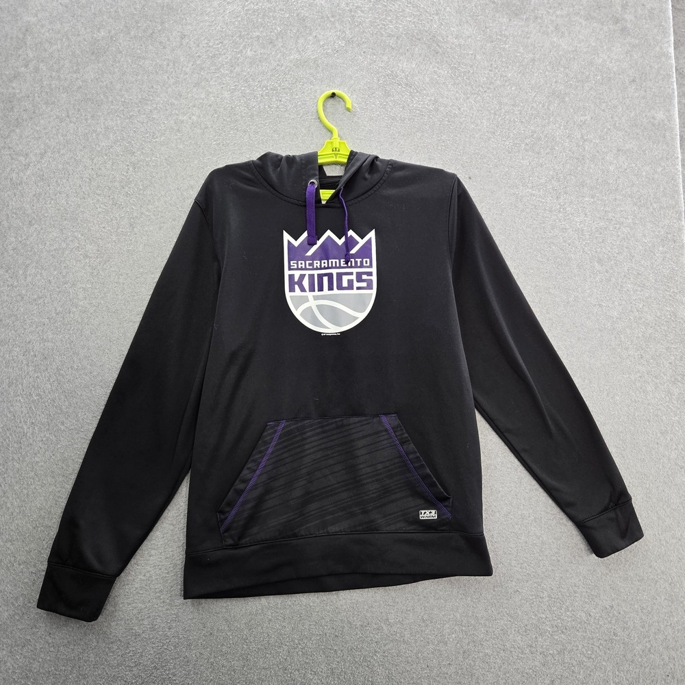 Sacramento Kings Men Hoodie M Black NBA Fleece Team Logo Activewear Long Sleeve